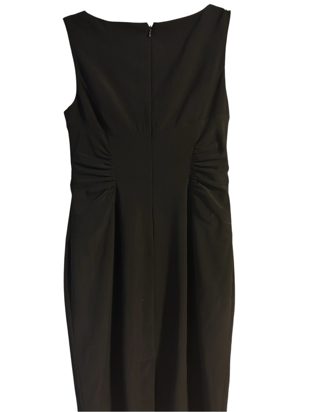 Adrianna Papell Black V-Notch Sleeveless Midi Sheath Dress - Picture 5 of 5